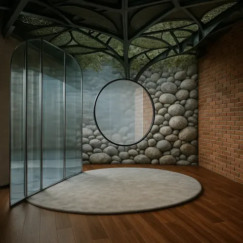 Stage Merges Natural and Industrial Aesthetics
