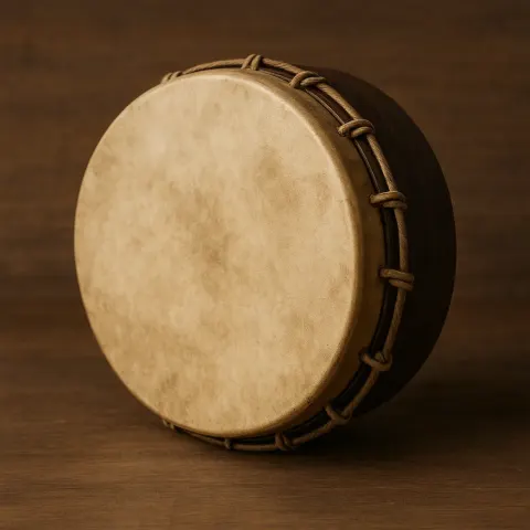Classic Percussion Instrument with a Tightly Stretched Animal Skin