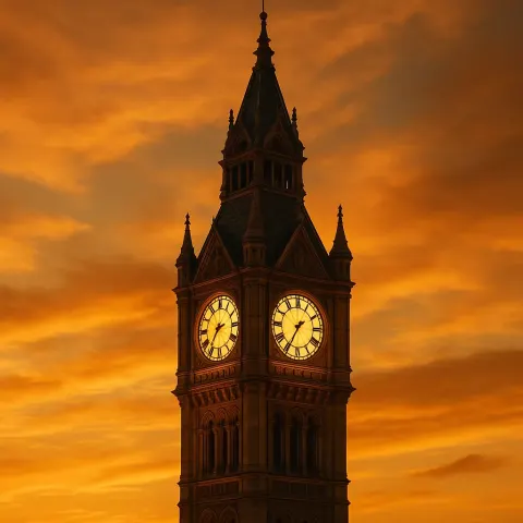 Against the Backdrop of a Sky Painted in Golden Sunset