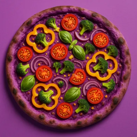 Pizza in Vivid Violet Tones