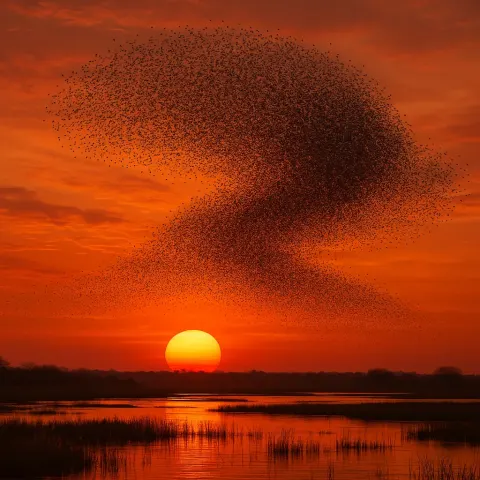 Thousands of Tiny Migratory Birds Form a Vast