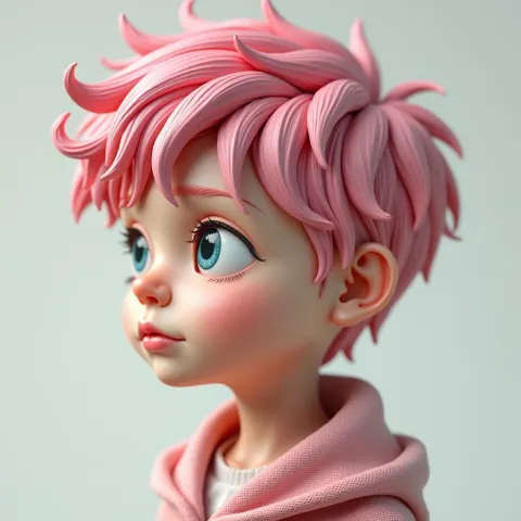 Pink Haired Teen in Art Nouveau 3D