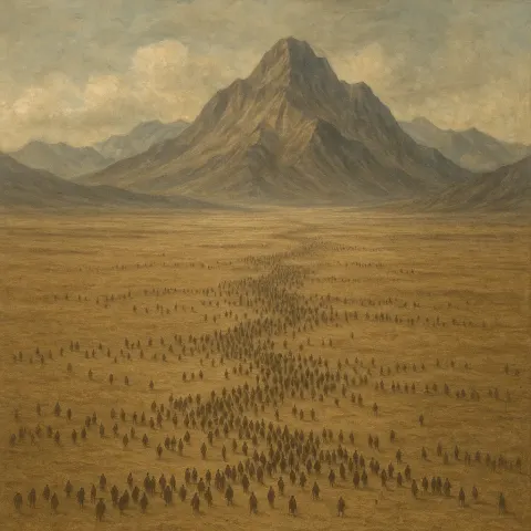 Sprawling Pilgrimage of Countless Tiny Figures Slowly Makes its Way
