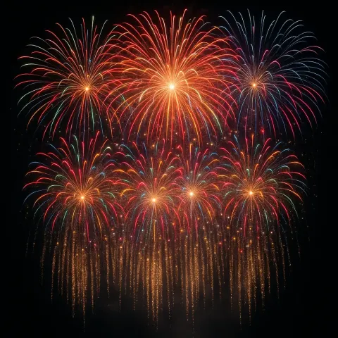 Spectacular Finale to a Fireworks Display