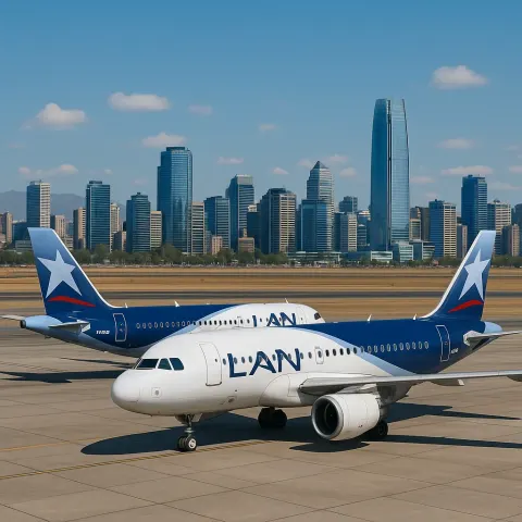 Two LAN Airplanes Parked on an Airport Tarmac