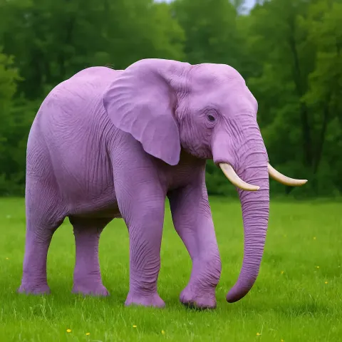 Elephant with Lavender-colored Skin