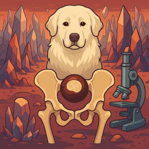Symmetrical Macro View Depicts a Great Pyrenees