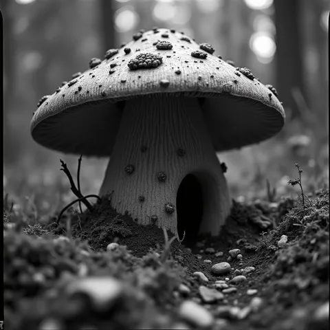 Mushroom Elf House on Gritty Film
