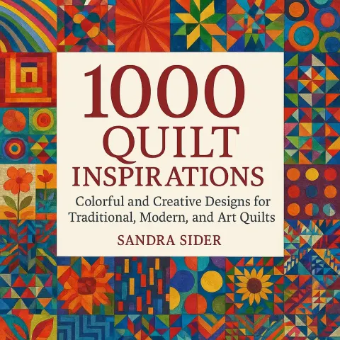 Vibrant Collage of Quilt Designs Surrounding the Text "1000 Quilt