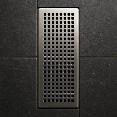 Stainless Steel Rectangular Drainage Grate with Small Square Holes Embedded