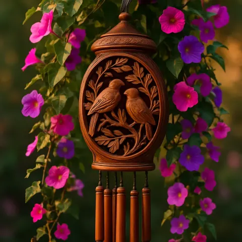 Capture a High-resolution Image Showcasing a Finely Crafted Wooden Wind