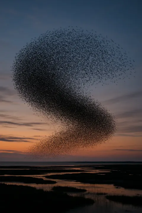 Vast Flock of Countless Birds Wheels and Turns