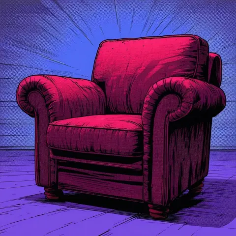 Bold Comic Book Armchair in Chiaroscuro