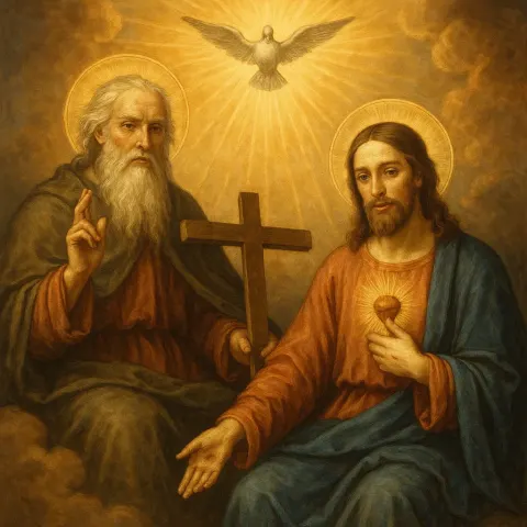 Holy Trinity Is Depicted as God the Father Shining Brilliantly