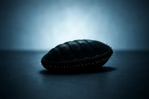 Single Chiton—its Broadly Elliptical Form Showcasing Eight Distinct Valves