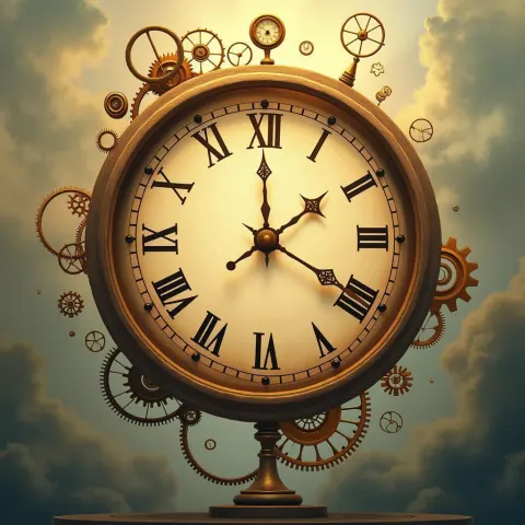 Whimsical Handless Clock With Floating Gears