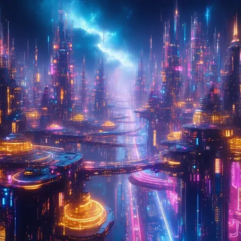 Neon City Pulsing in Four Dimensional Spacetime