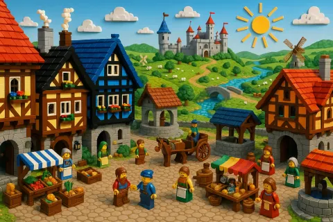 Craft an Intricately Detailed and Vibrantly Colored LEGO-style Depiction