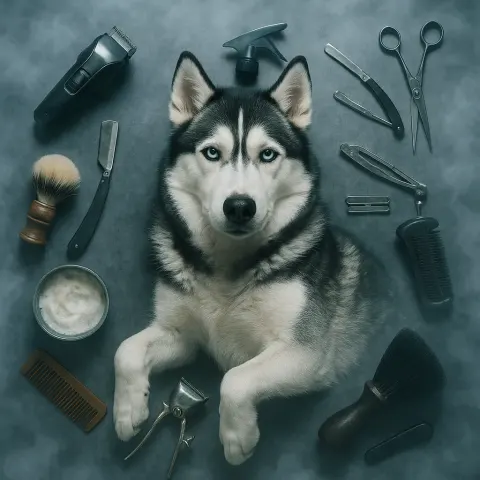 Siberian Husky Rests
