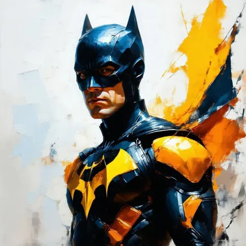 Kevlar Clad Superhero in Oil Portrait