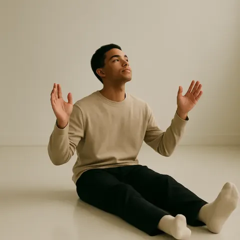 Person Is Seated on a Smooth