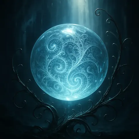 Glowing Crystal Sphere Radiates a Faint Luminescence
