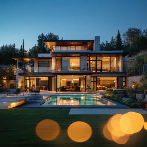 Modern California House in Cinematic Bokeh