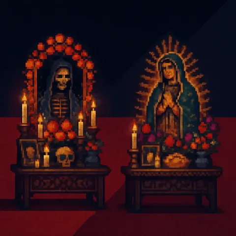 Two Diverse Pixel Altars