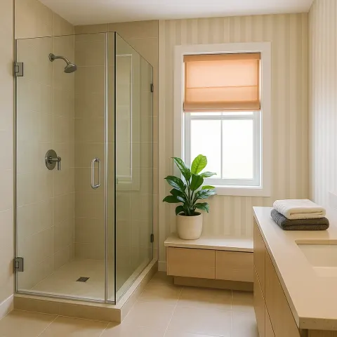 Modern Bathroom with Glass Shower Enclosure