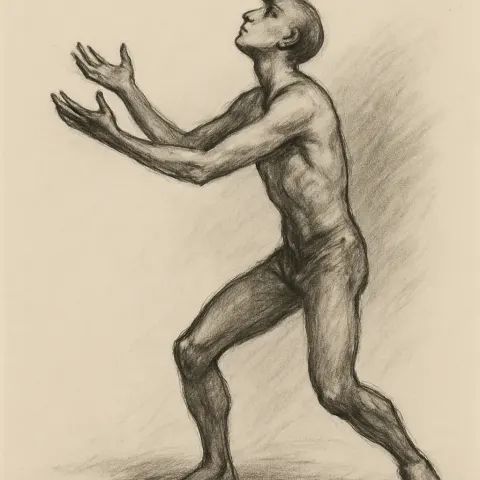 Figure Adopts a Dynamic Stance