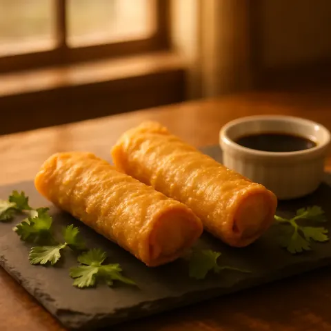 Two Perfectly Cooked Egg Rolls
