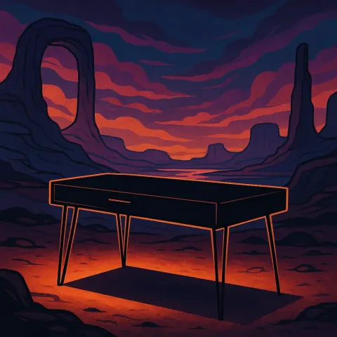 Against a Surreal Panorama of Physics-defying Landforms and an Otherworldly