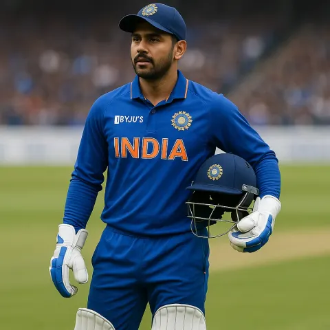 Indian Cricket Player Wearing Full Wicket-keeping Gear