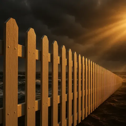 Single Picket Fence—its Classic White Finish