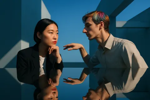 Poised Person of East Asian Descent