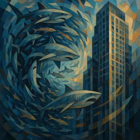Depict a Chaotic Vortex of Sea Creatures