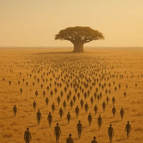 Vast Swarm of Distant Figures