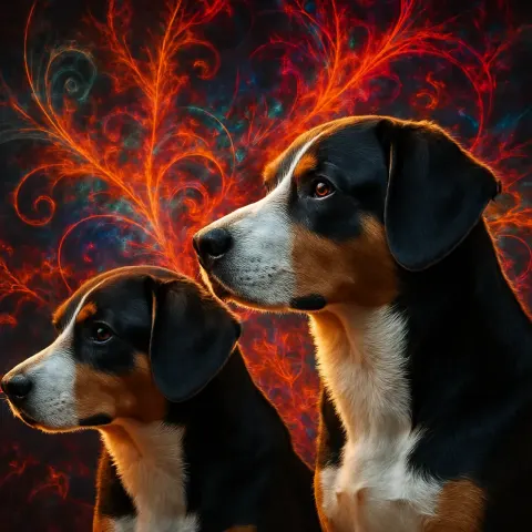 Two Varied Entlebuchers in Profile