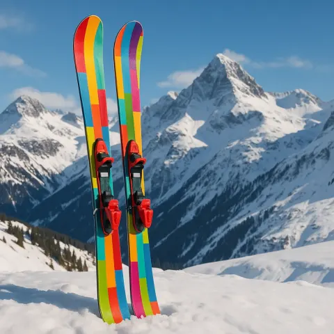 Vibrant Pair of Skis