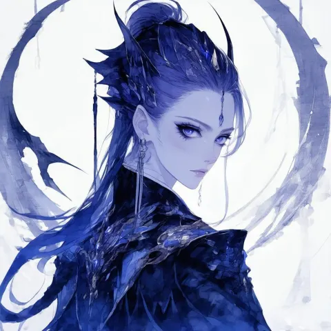 Dark Sansa Monster in Elegant Anime Detail