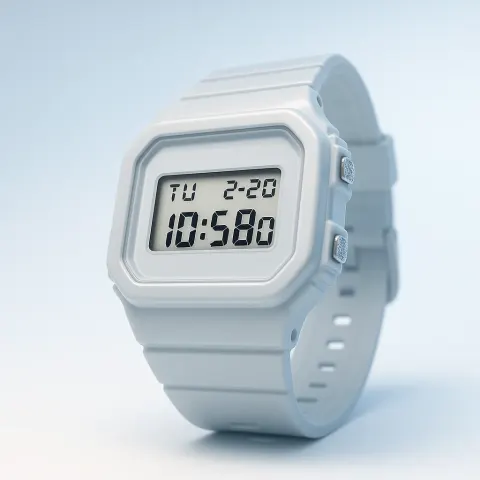 Single Modern Square Digital Watch—defined by its Integrated Resin Strap