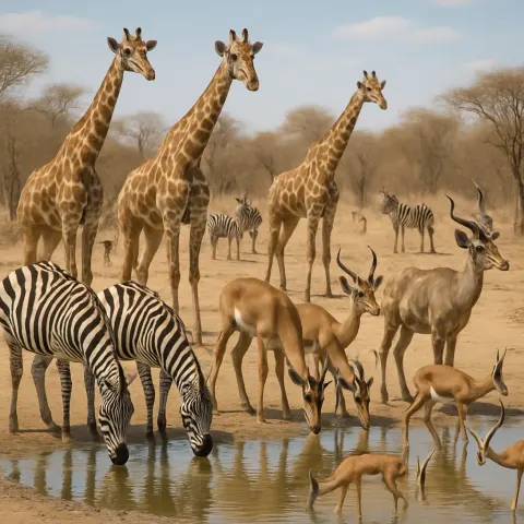 Diverse Group of African Wildlife