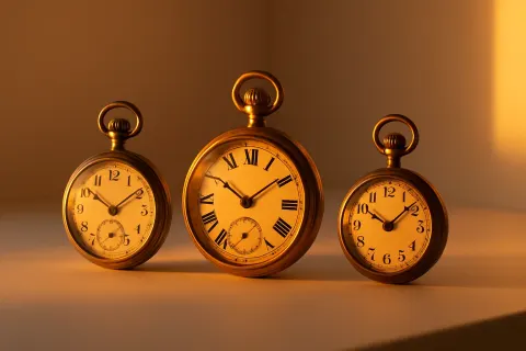 Three Varied Pocket Watches in an S-curve
