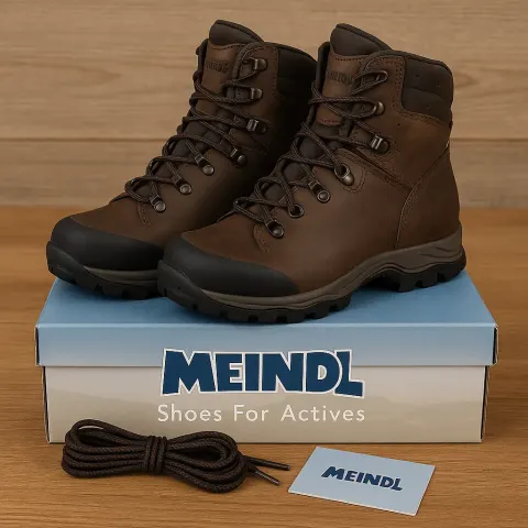 Pair of Brown Meindl Hiking Boots