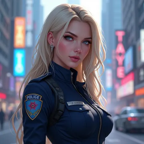 Elizabeth Olsen as Cyberpunk Police Officer