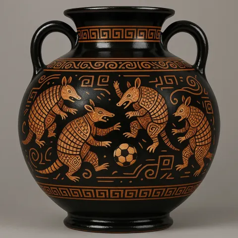 Ceramic Vase Inspired by Grecian Design Sits Gracefully