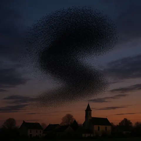Massive Flock of Starlings