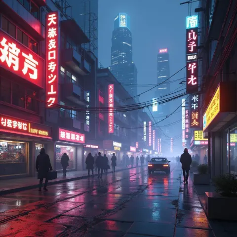Toothless Prowling Neon Cyberpunk Streets
