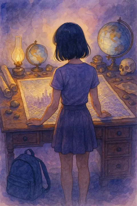 Female Figure with Clearly Defined Jet Black Hair