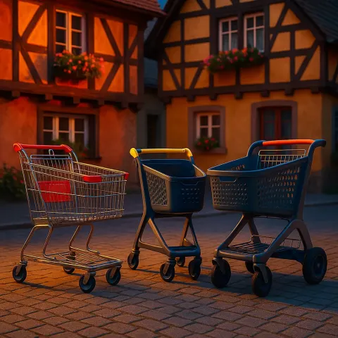 Three Unique Shopping Carts—a Classic Wireframe Model